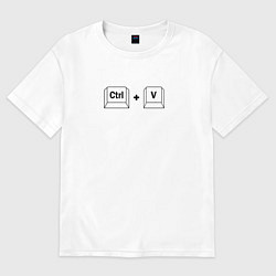 Футболка оверсайз мужская Ctrl V, вставить, цвет: белый