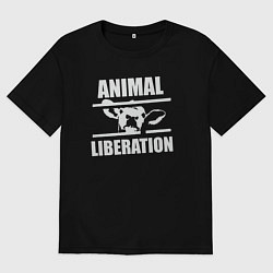 Футболка оверсайз мужская Освобождение зверей, цвет: черный