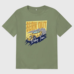 Футболка оверсайз мужская Burn out, цвет: авокадо