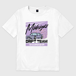 Футболка оверсайз мужская Midnight drifting, цвет: белый