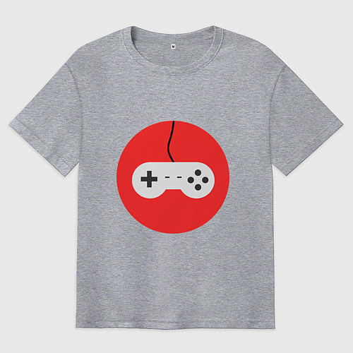 Мужская футболка оверсайз Джойстик для игр / Меланж – фото 1