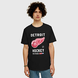 Футболка оверсайз мужская Detroit Red Wings team NHL, цвет: черный — фото 2