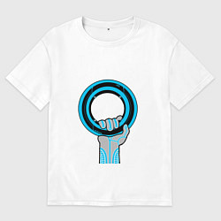 Футболка оверсайз мужская Tron disk, цвет: белый