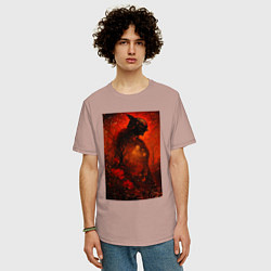 Футболка оверсайз мужская Маления, цвет: пыльно-розовый — фото 2