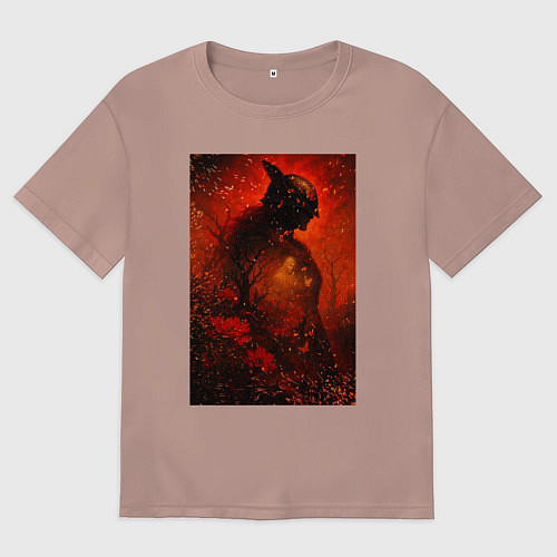 Мужская футболка оверсайз Маления / Пыльно-розовый – фото 1