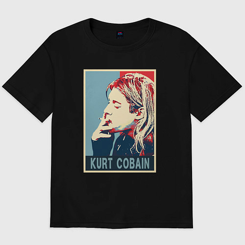 Мужская футболка оверсайз Kurt Cobain - Nirvana / Черный – фото 1