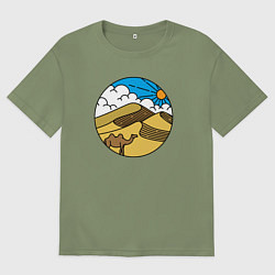 Футболка оверсайз мужская Desert camel, цвет: авокадо