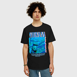 Футболка оверсайз мужская Nirvana pop, цвет: черный — фото 2
