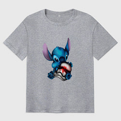 Футболка оверсайз мужская Стич вырос, цвет: меланж