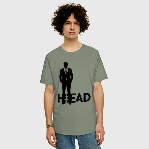 Мужская футболка оверсайз Руководитель в деловом костюме / Авокадо – фото 3