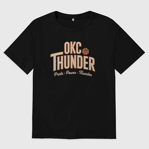 Мужская футболка оверсайз Oklahoma pride / Черный – фото 1