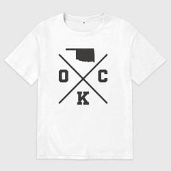 Футболка оверсайз мужская Map OKC, цвет: белый