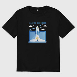 Футболка оверсайз мужская Starting a business, цвет: черный