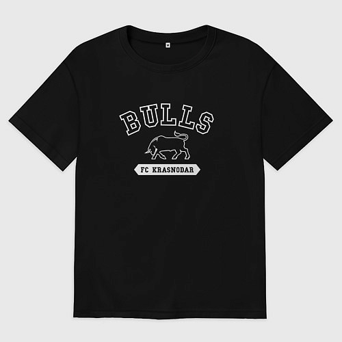 Мужская футболка оверсайз FC Krasnodar - bulls / Черный – фото 1
