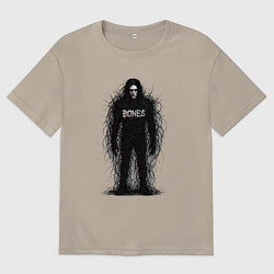 Футболка оверсайз мужская Bones horror style, цвет: миндальный