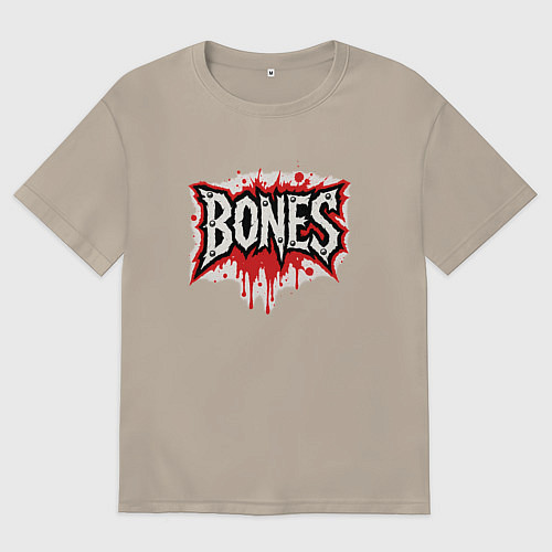 Мужская футболка оверсайз Логотип Bones / Миндальный – фото 1