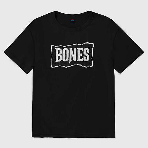 Мужская футболка оверсайз Bones лого / Черный – фото 1