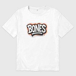 Футболка оверсайз мужская Bones уличный логотип, цвет: белый