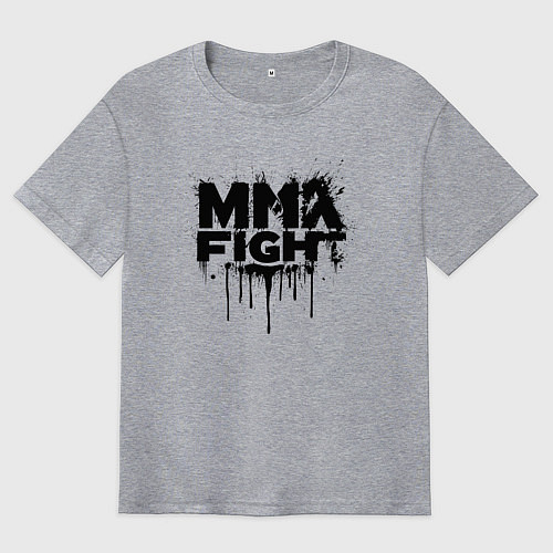 Мужская футболка оверсайз MMA боец черной краской / Меланж – фото 1