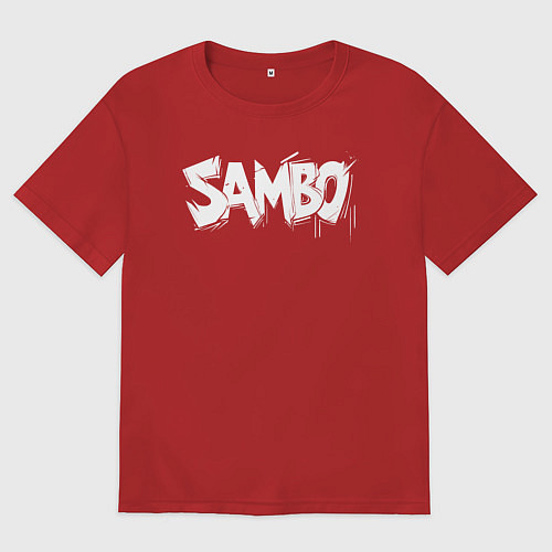 Мужская футболка оверсайз Самбо граффити / Красный – фото 1