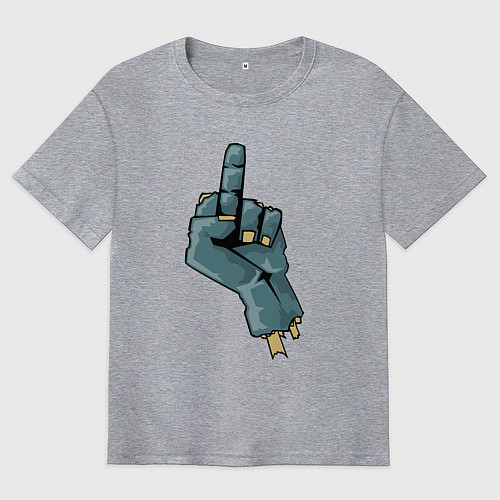 Мужская футболка оверсайз Zombie fuck / Меланж – фото 1