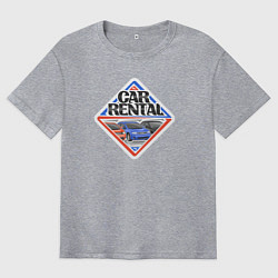 Футболка оверсайз мужская Автомобильный прокат, цвет: меланж