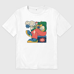 Футболка оверсайз мужская Rock boy, цвет: белый