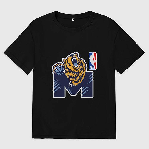 Мужская футболка оверсайз Гриззлис баскетбол / Черный – фото 1