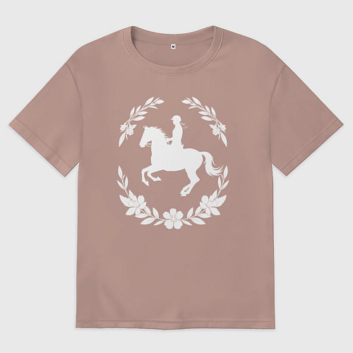 Мужская футболка оверсайз Всадник в венке / Пыльно-розовый – фото 1