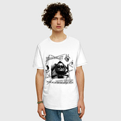 Футболка оверсайз мужская Пудж дрейн няша, цвет: белый — фото 2