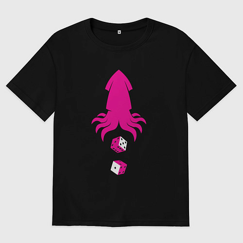 Мужская футболка оверсайз Кальмар и кости / Черный – фото 1