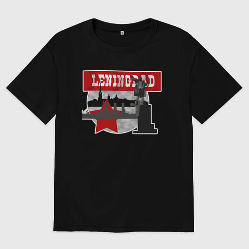 Мужская футболка оверсайз Leningrad / Черный – фото 1