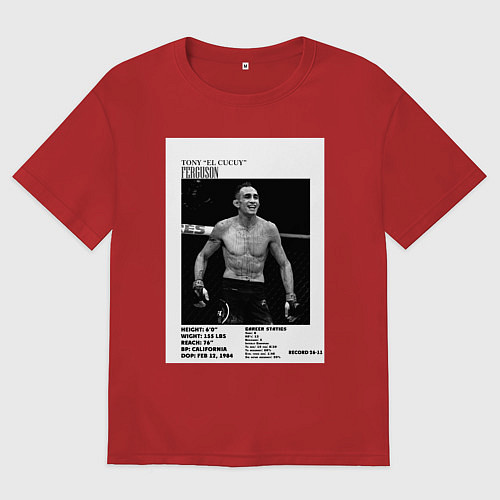 Мужская футболка оверсайз Тони Фергюсон постер / Красный – фото 1