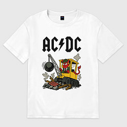 Футболка оверсайз мужская ACDC Ballbreaker World Tour, цвет: белый