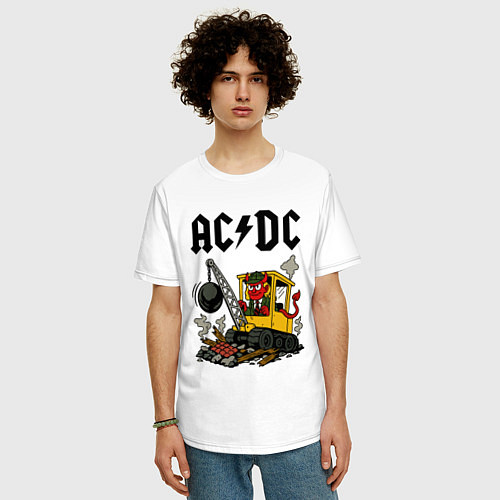 Мужская футболка оверсайз ACDC Ballbreaker World Tour / Белый – фото 3