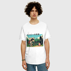 Футболка оверсайз мужская Встреча с Такопи, цвет: белый — фото 2