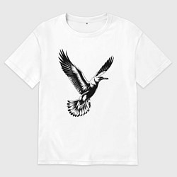 Футболка оверсайз мужская Полет чайки, цвет: белый