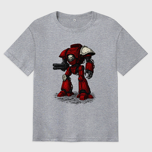 Мужская футболка оверсайз Боевой титан империи / Меланж – фото 1