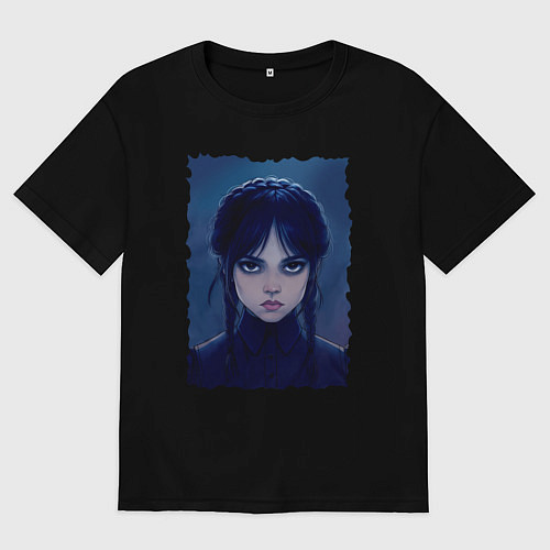 Мужская футболка оверсайз Wednesday Addams 2 / Черный – фото 1