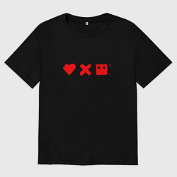 Футболка оверсайз мужская Любовь смерть роботы, цвет: черный