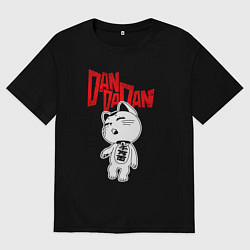 Футболка оверсайз мужская Дандадан - манеки неко, цвет: черный