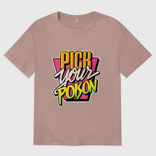 Мужская футболка оверсайз Pick your poison / Пыльно-розовый – фото 1