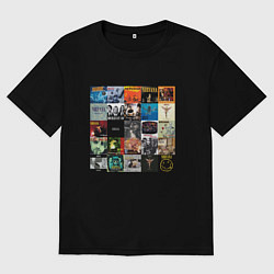 Футболка оверсайз мужская Nirvana - обложки, цвет: черный