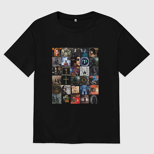 Мужская футболка оверсайз Ozzy Osbourne - обложки / Черный – фото 1