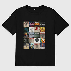 Футболка оверсайз мужская Skillet - обложки, цвет: черный