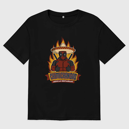 Мужская футболка оверсайз Deadpool chimichangas / Черный – фото 1