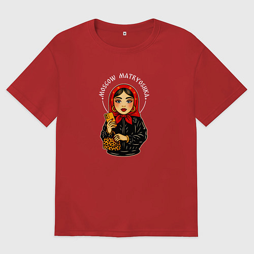 Мужская футболка оверсайз Moscow Matryoshka / Красный – фото 1