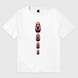 Футболка оверсайз мужская Matryoshka dolls, цвет: белый