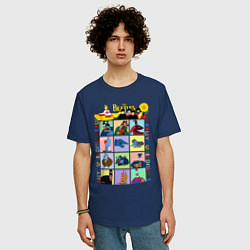 Футболка оверсайз мужская The Beatles Yellow Submarine, цвет: тёмно-синий — фото 2