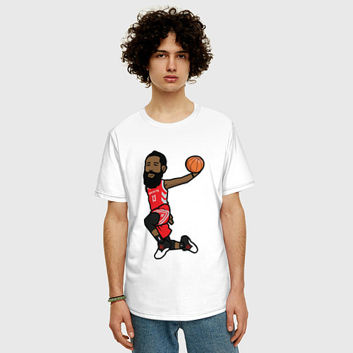 Мужская футболка оверсайз Harden fly / Белый – фото 3